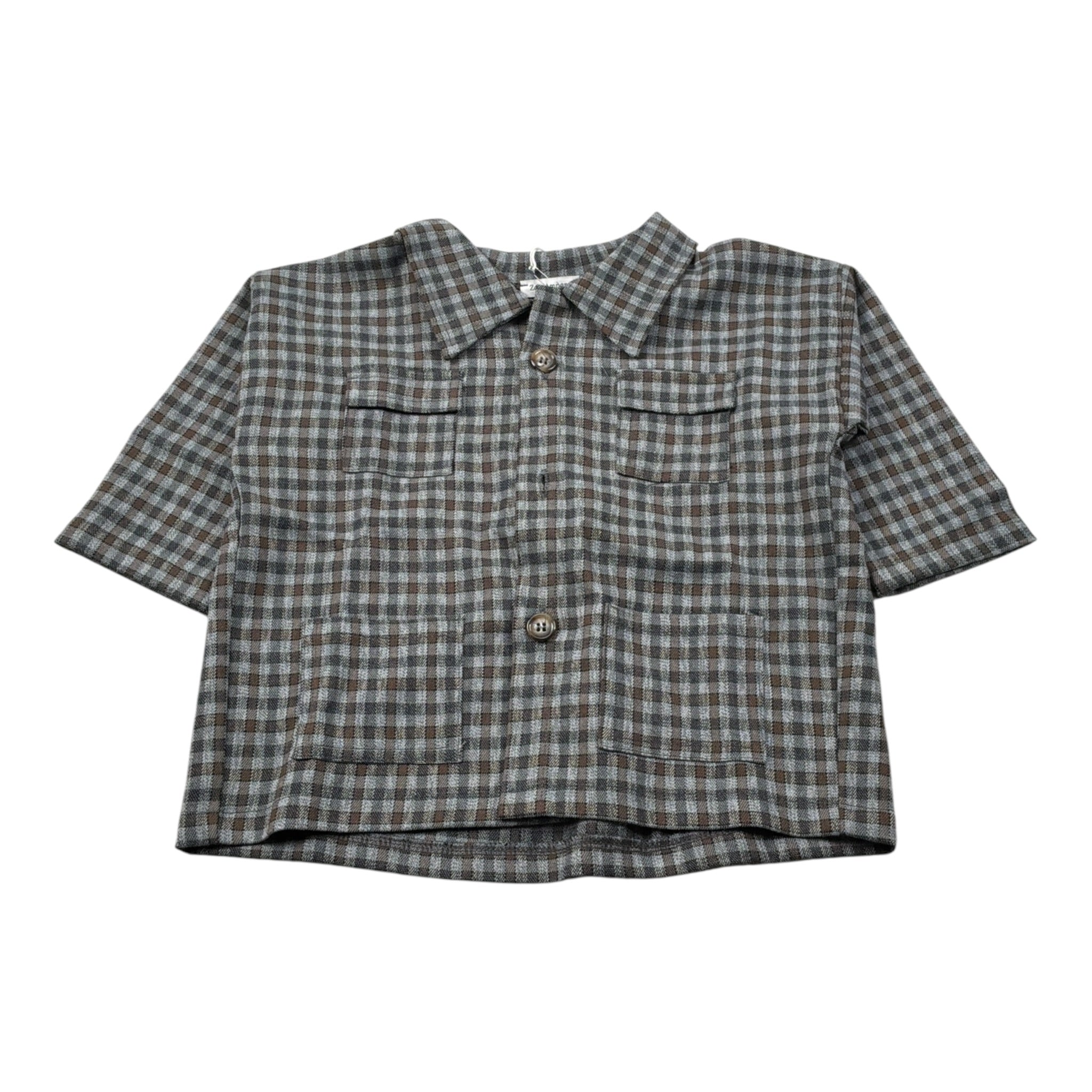 Zero Ampere Camicia Manica Lunga Stampa Fantasia Quadretti Grigio per Bambino ITALY GRIGIO ZERO AMPERE 