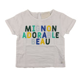 Carre'Ment Beau T-Shirt Girocollo Tinta Unita Con Stampa In Contrasto