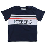 Iceberg T-Shirt Girocollo Tinta Unita Con Stampe Logo