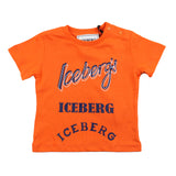 Iceberg T-Shirt Girocollo Tinta Unita Con Stampa In Contrasto