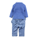 Les Petit Enfantes Completo 4 Pezzi Cardigan-Camicia-Pantalone-Papillon