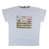 Miss Blumarine T-Shirt Girocollo Tinta Unita Con Stampa Logo