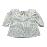A' La Page Camicia Manica Lunga Tinta Unita Fantasia Floreale per Neonata AL166 BIANCO A' LA PAGE 