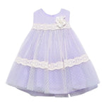 Abel & Lula Abito Cerimonia Tinta Unita con Tulle Giromanica per Neonata 5016 LILLA ABEL & LULA 