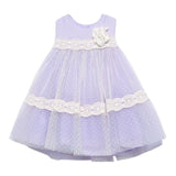 Abel & Lula Abito Cerimonia Tinta Unita con Tulle Giromanica per Neonata 5016 LILLA ABEL & LULA 