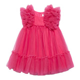 Abel & Lula Abito Mezza Manica Tinta Unita In Tulle per Neonata 502992X FUXIA ABEL & LULA 