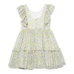 Abel & Lula Abito Tinta Unita con Fantasia Fiori per Bambina 5046 BIANCO ABEL & LULA 