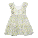Abel & Lula Abito Tinta Unita con Fantasia Fiori per Bambina 5046 BIANCO ABEL & LULA 