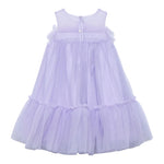 Abel & Lula Abito Tinta Unita Giromanica con Tulle per Bambina 5051 LILLA ABEL & LULA 