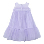 Abel & Lula Abito Tinta Unita Giromanica con Tulle per Bambina 5051X LILLA ABEL & LULA 