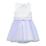 Abel & Lula Abito Giromanica Bicolore con Tulle per Bambina 5052 BIANCO/LILLA ABEL & LULA 