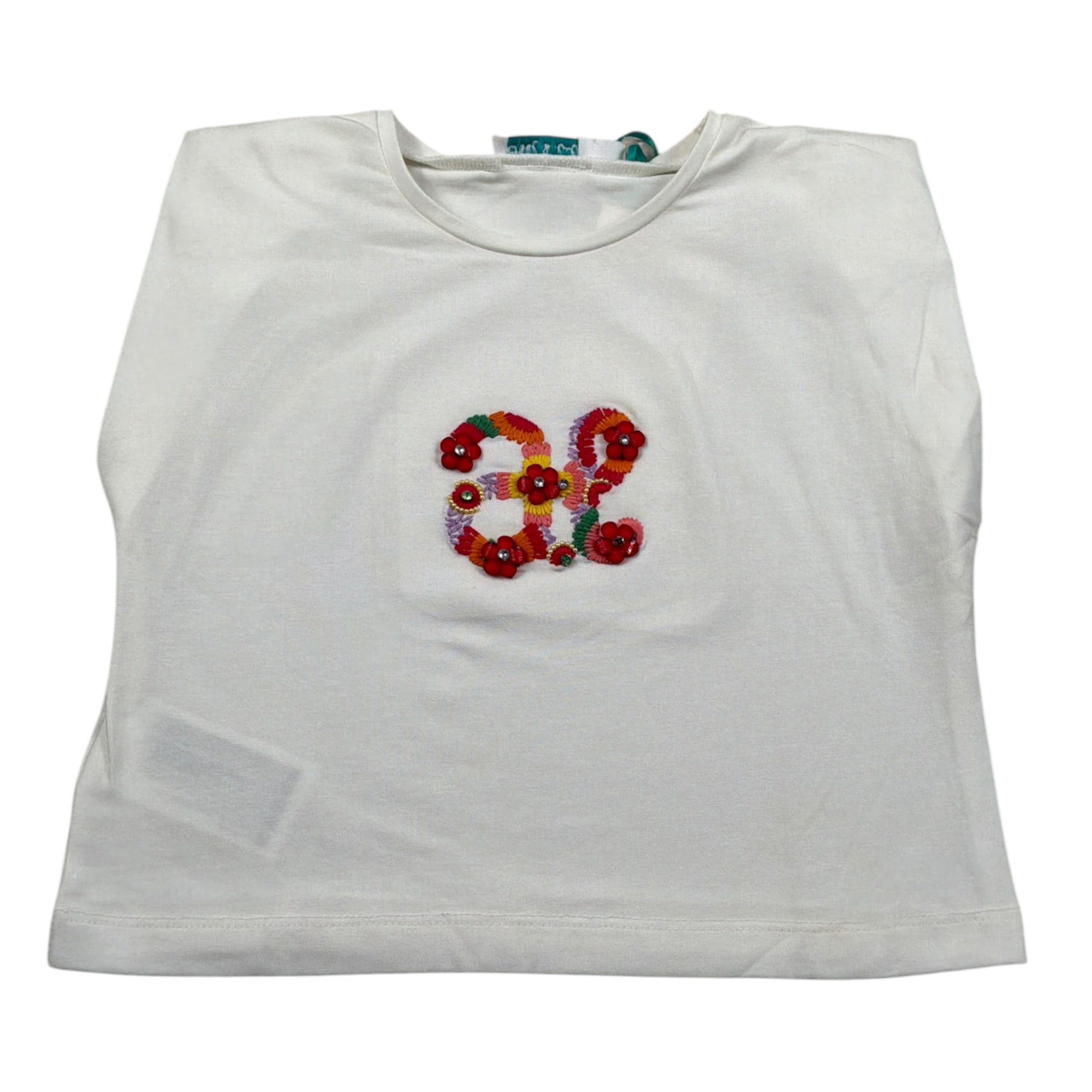 Abel & Lula T-Shirt Girocollo tinta unita con Stampa Panna per Bambina 5140 PANNA ABEL & LULA 