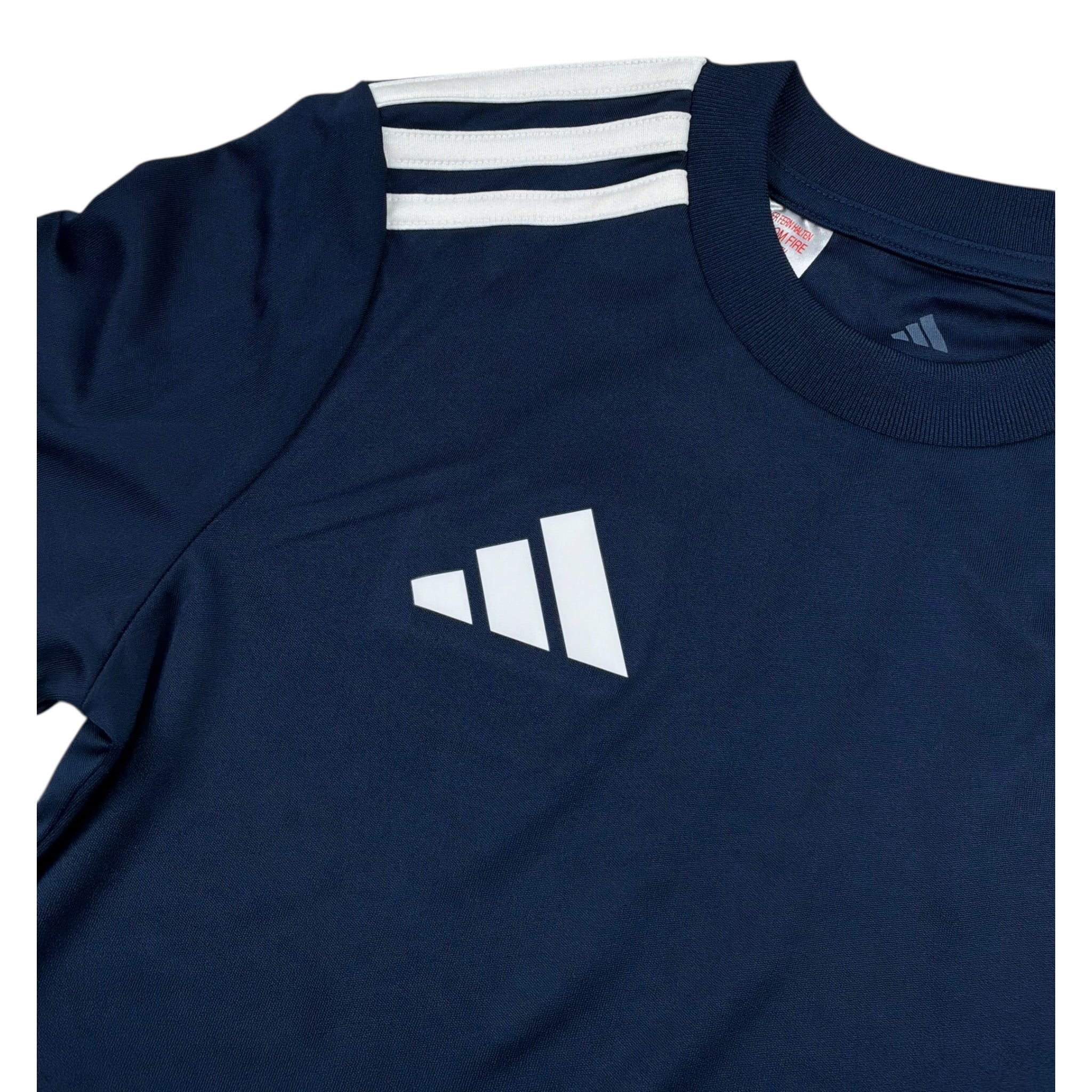 Adidas T-Shirt Girocollo Tinta Unita con Logo per Bambino JJ0053 BLU Adidas 