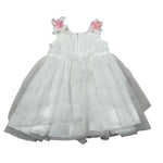 Aletta Abito Giromanica tinta unita con Tulle E Babbucce Bianco per Neonata HP22225 BIANCO ALETTA 