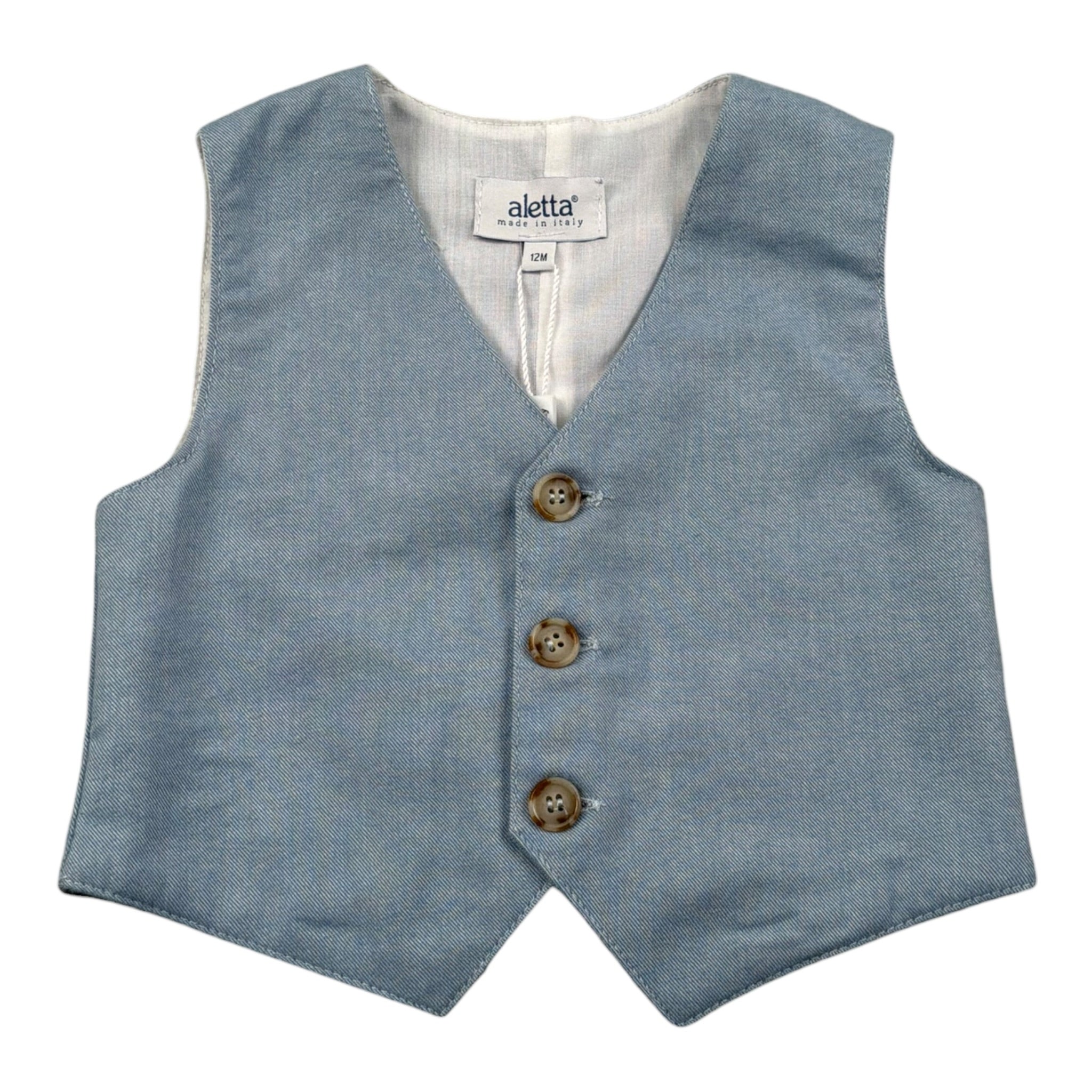 Aletta Gilet tinta unita Azzurro per Neonato M220421 AZZURRO ALETTA 