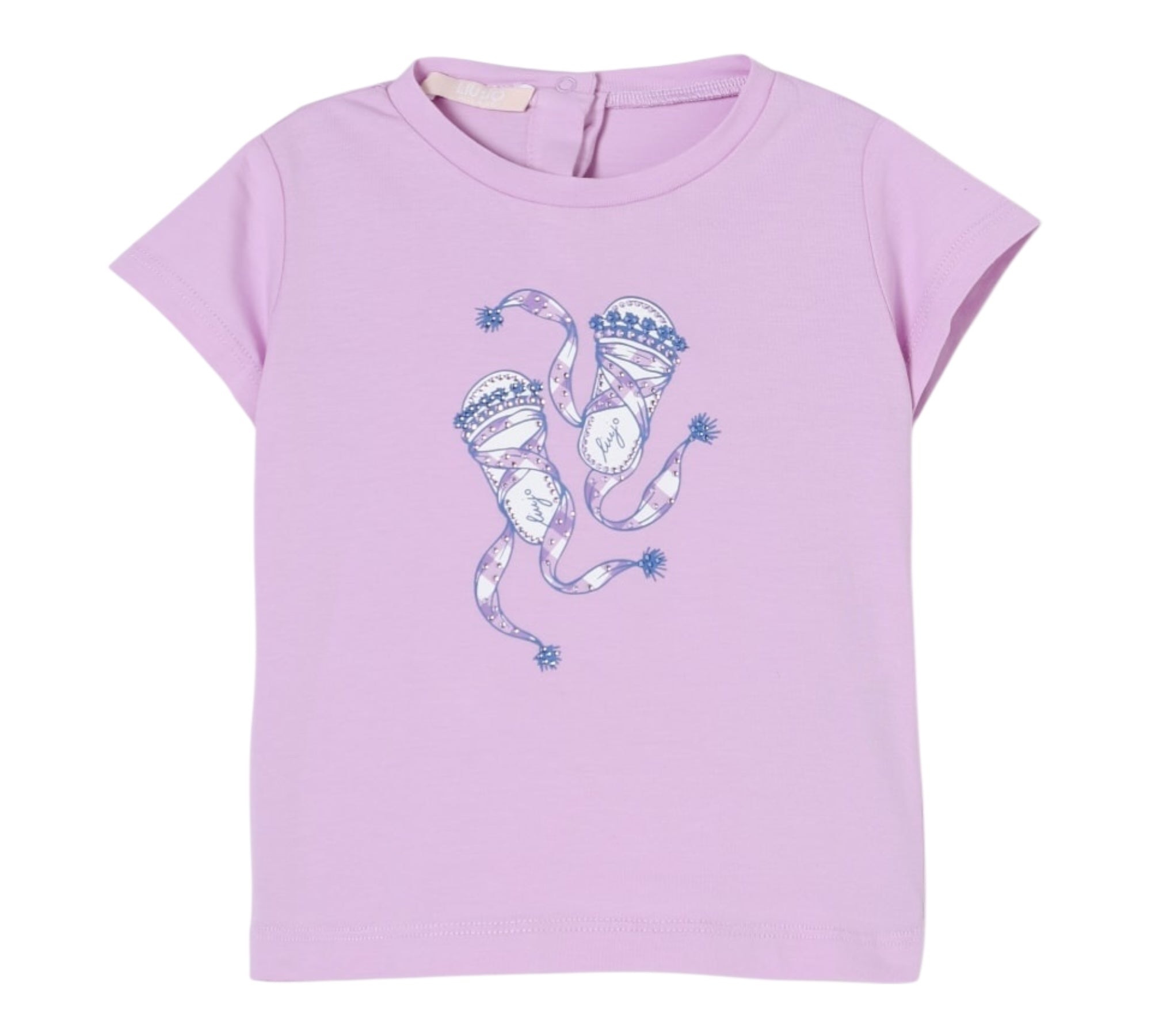 Alice Pi T-Shirt Girocollo Tinta Unita con Logo per Neonata HA5063X LILLA ALICE PI 