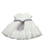 Amaya Abito Mezza Manica tinta unita con Tulle Bianco per Neonata 532215 BIANCO AMAYA 
