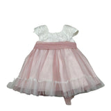 Amaya Abito Mezza Manica tinta unita con Tulle Bianco per Neonata 591004 BIANCO AMAYA 