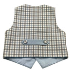 Ambaraba Gilet Tinta Unita con Parte Posteriore Fantasia Quadretti con Papillon per Neonato FM36093 AZZURRO AMBARABA 