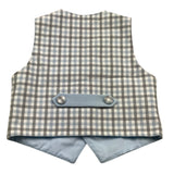 Ambaraba Gilet Tinta Unita con Parte Posteriore Fantasia Quadretti con Papillon per Neonato FM36093 AZZURRO AMBARABA 