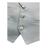 Ambaraba Gilet Tinta Unita con Parte Posteriore Fantasia Quadretti con Papillon per Neonato FM36093 AZZURRO AMBARABA 