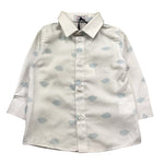 Ambaraba Camicia Manica Lunga Tinta Unita con Stampa Nuvole per Neonato FM36167 BIANCO AMBARABA 