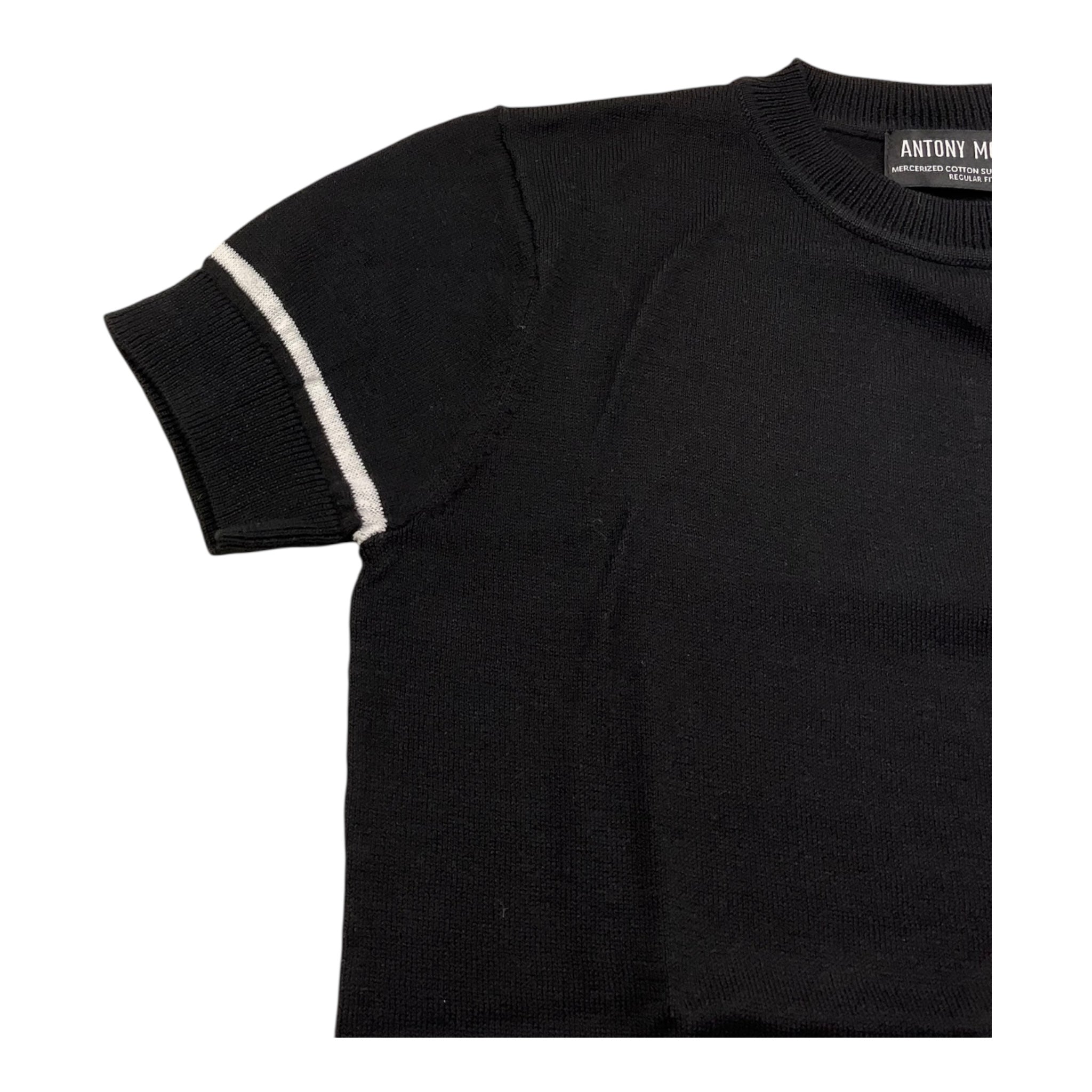 Antony Morato T-Shirt Girocollo Tinta Unita In Fila per Bambino MKSW1269 NERO ANTONY MORATO 