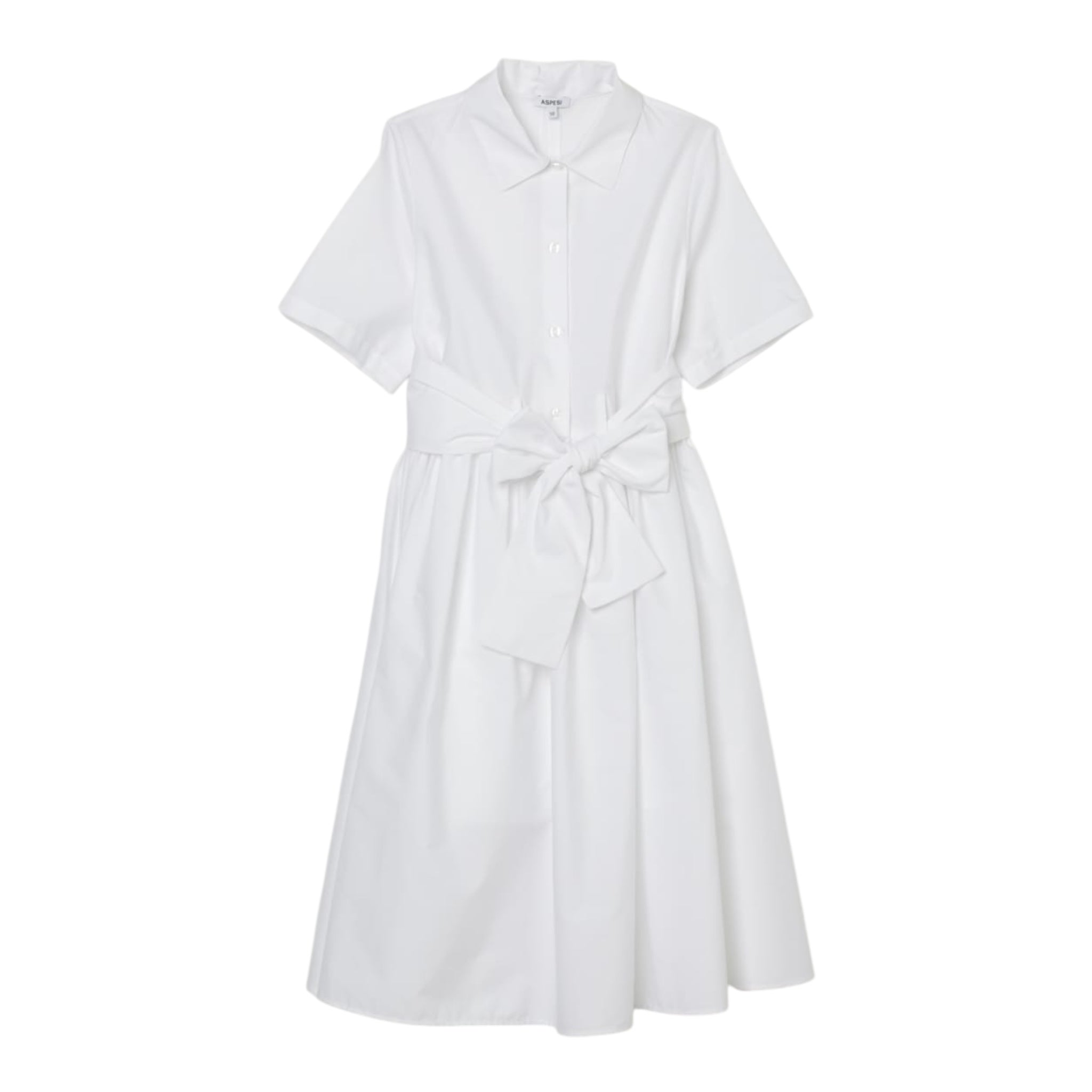 Aspesi Abito Mezza Manica Tinta Unita per Bambina S25012VMC0068X BIANCO ASPESI 
