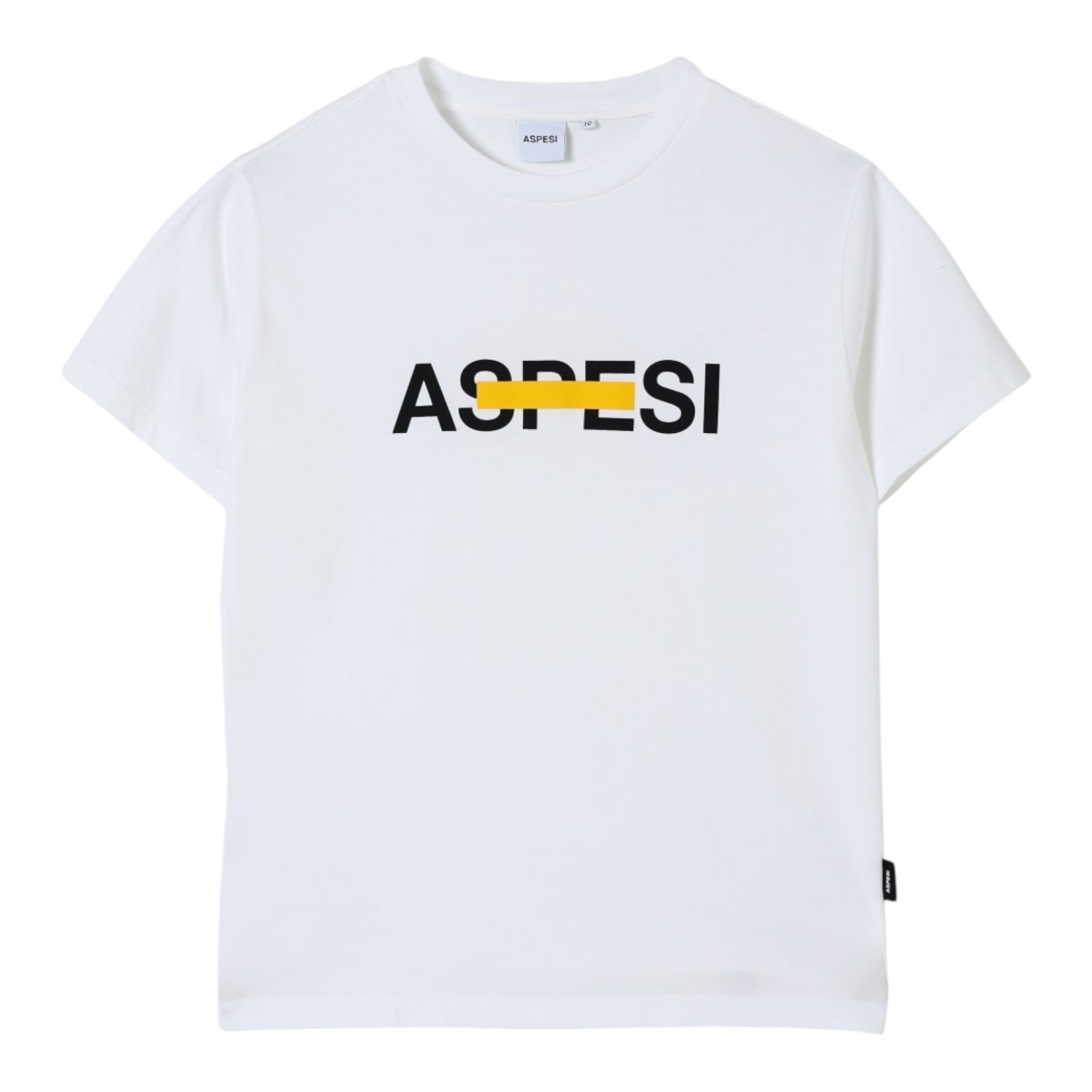 Aspesi T-Shirt Girocollo Tinta Unita con Stampa per Bambino S25051TSM7038 BIANCO ASPESI 