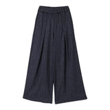 Aspesi Pantalone Modello A Palazzo con Fantasia A Righe per Bambina S25075PLN1007 BLU ASPESI 