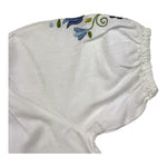 Babe & Tess Top Tinta Unita con Fantasia Fiori per Bambina 03518029 BIANCO BABE & TESS 
