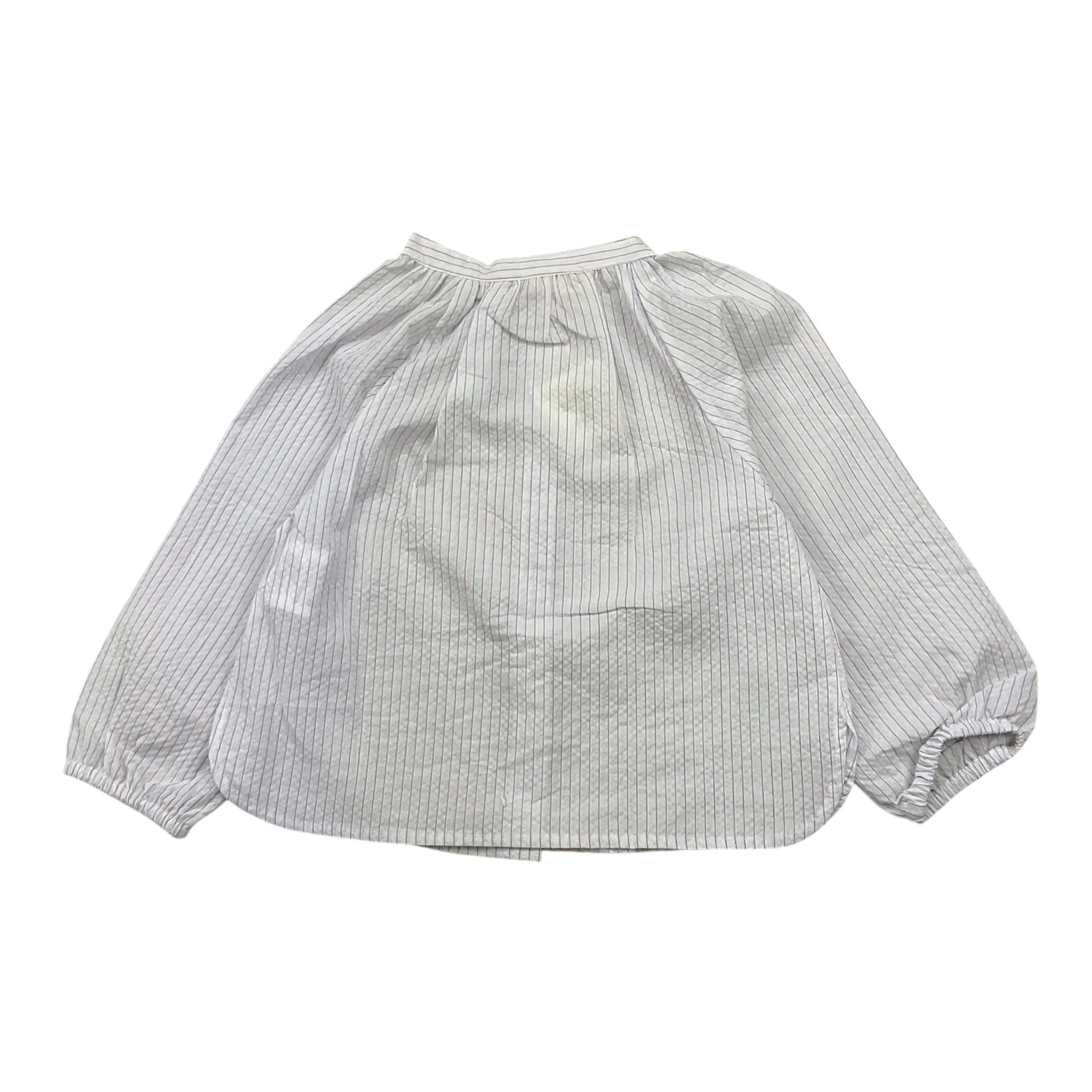 Babe & Tess Camicia Tinta Unita con Fantasia A Righe per Bambina 03518037 BIANCO BABE & TESS 
