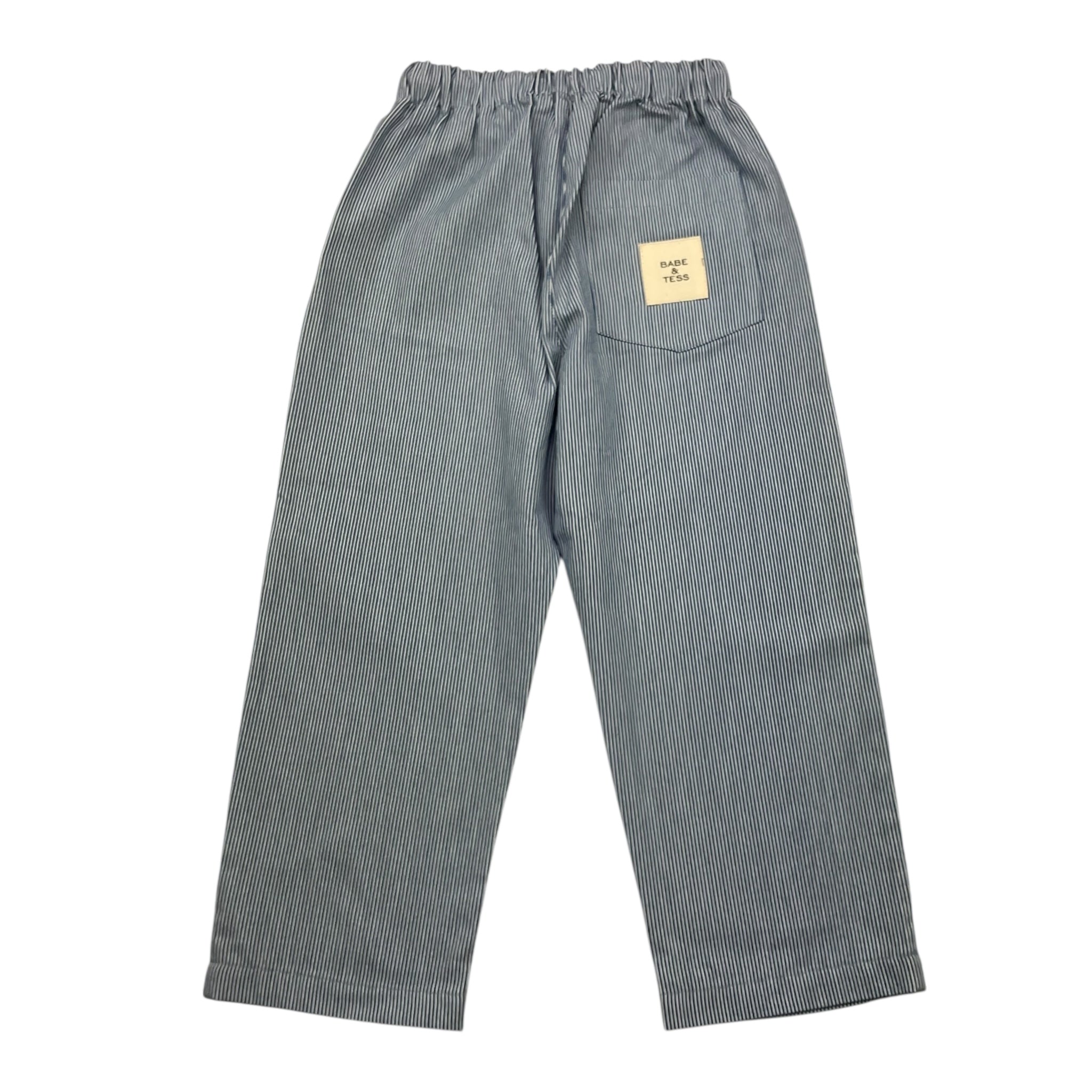 Babe & Tess Pantalone Bicolore Fantasia A Righe per Bambino 04518012 BIANCO/BLU BABE & TESS 