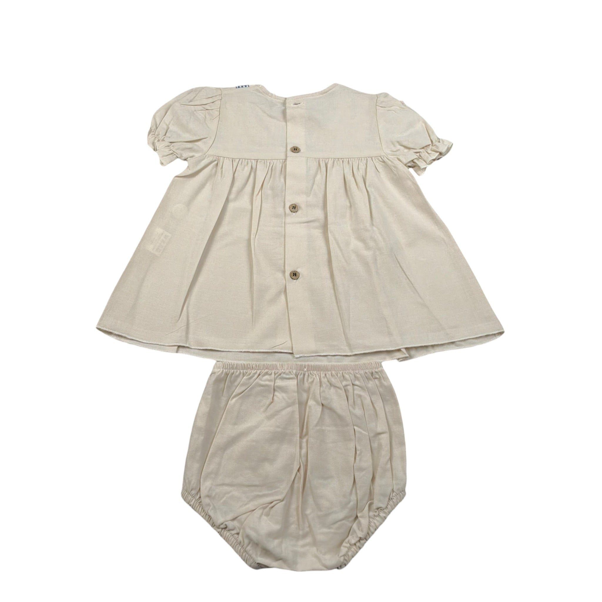 Babidu Abito Tinta Unita con Fantasia - Coulotte per Neonata 344022 BEIGE BABIDU 