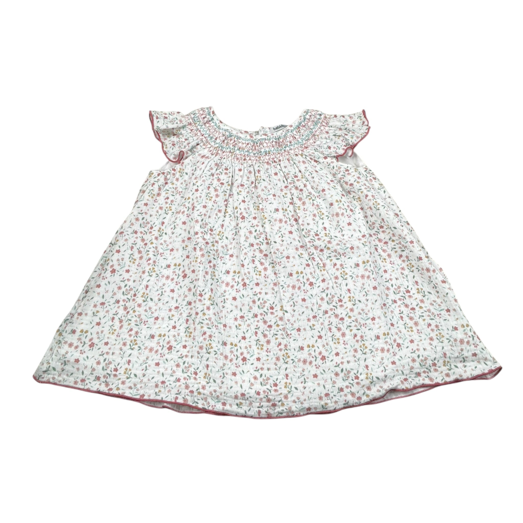 Babidu Abito Tinta Unita con Stampa per Bambina 90406J BIANCO BABIDU 