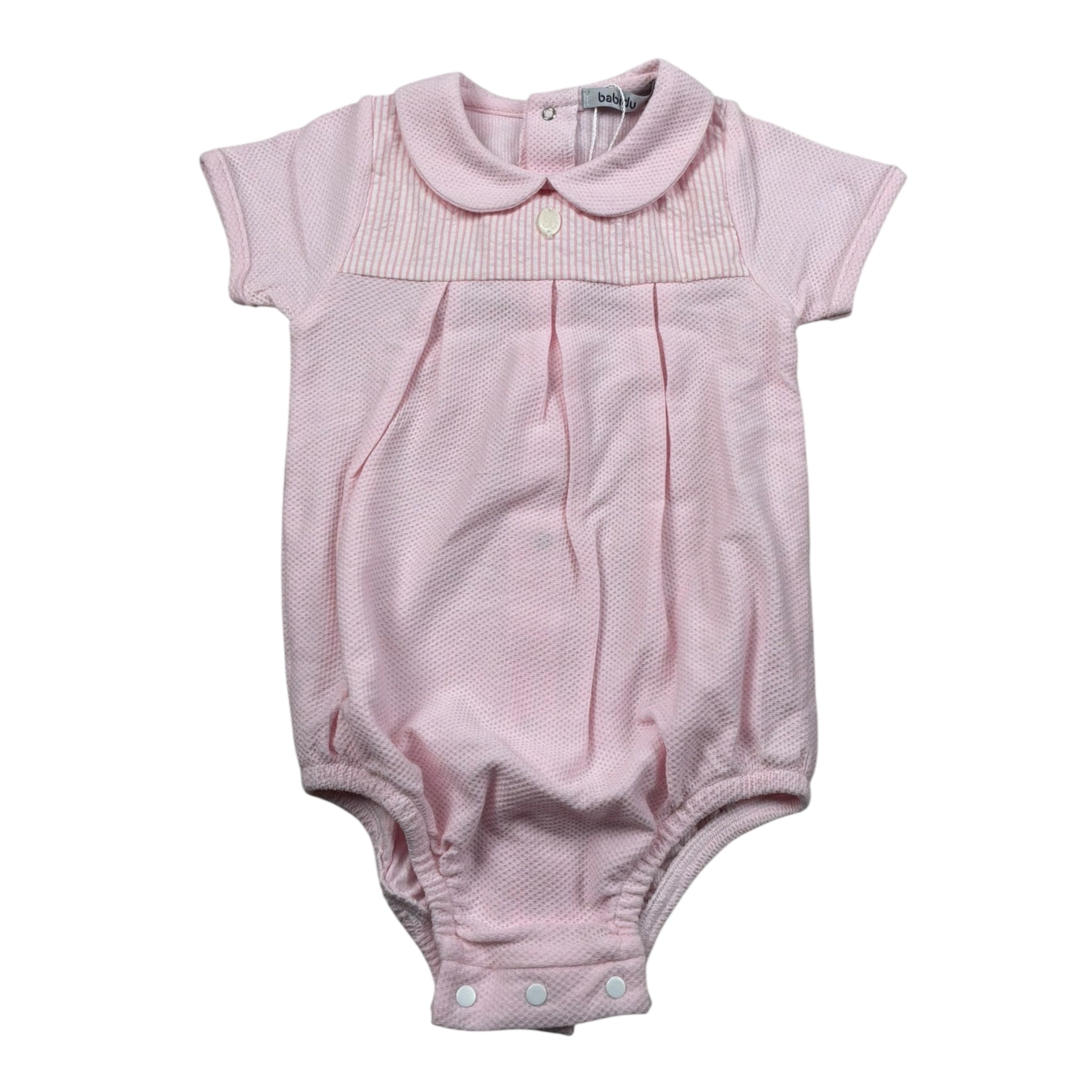 Babidu Pagliaccetto Mezza Manica Tinta Unita per Neonata BBDP ROSA BABIDU 