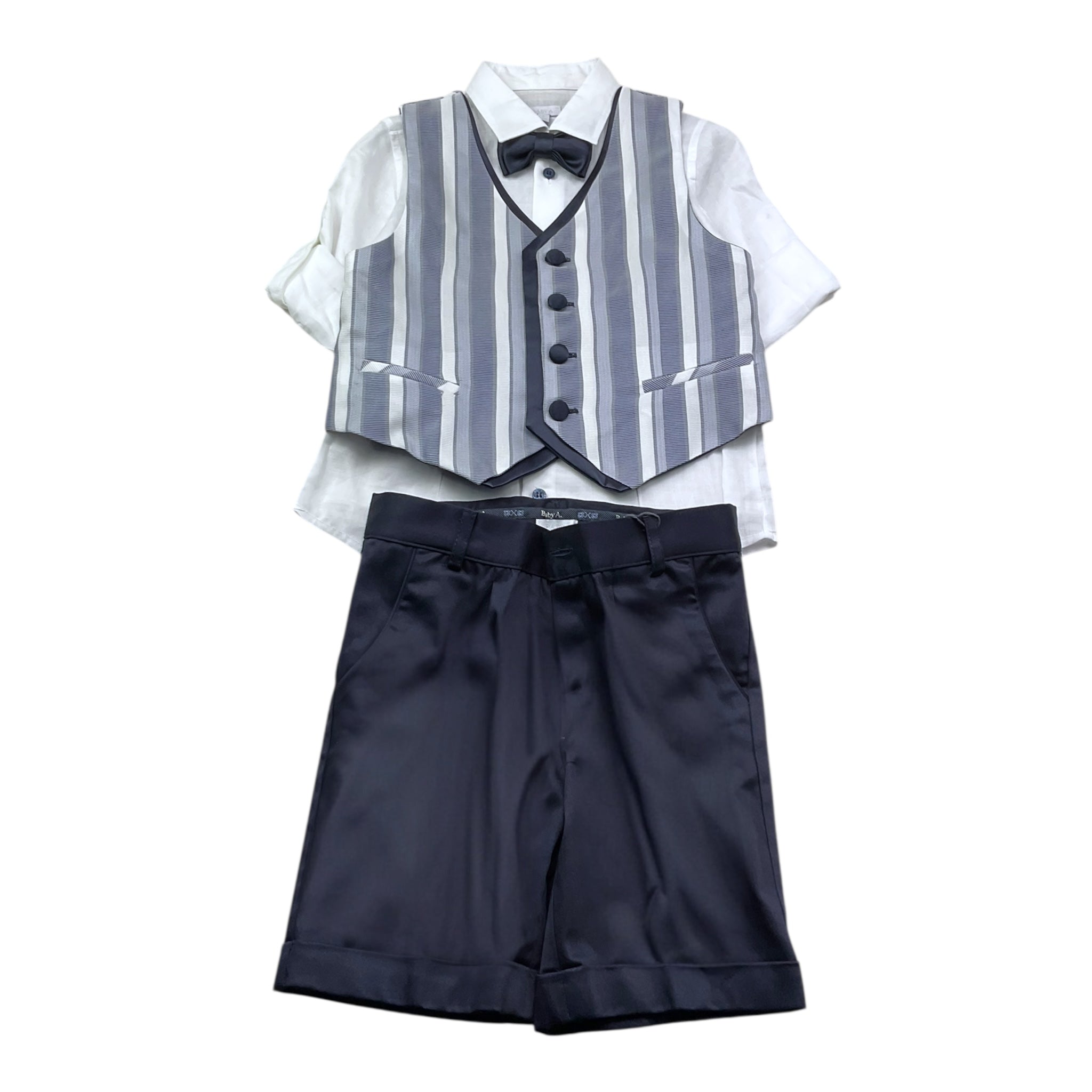 Baby A. Completo 4 Pezzi Bermuda-Camicia-Papillions-Gilet per Bambino A2804 AZZURRO BABY A. 