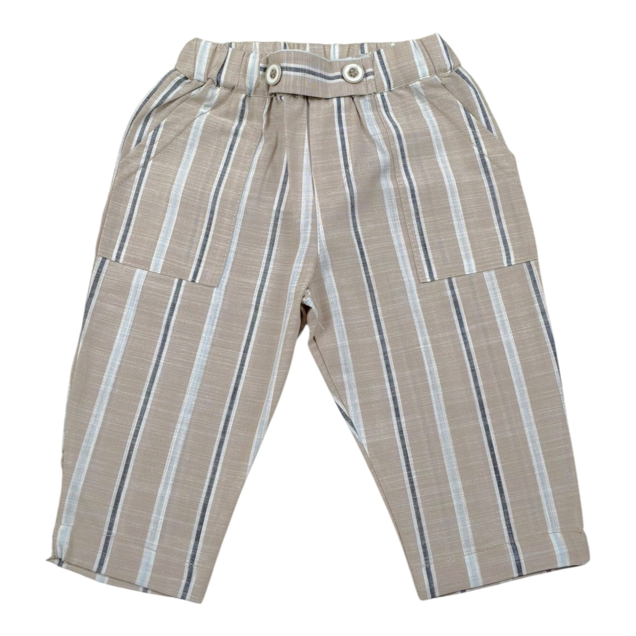 Babyvip Pantalone Tinta Unita con Fantasia A Righe per Neonato T1342 BEIGE BABYVIP 