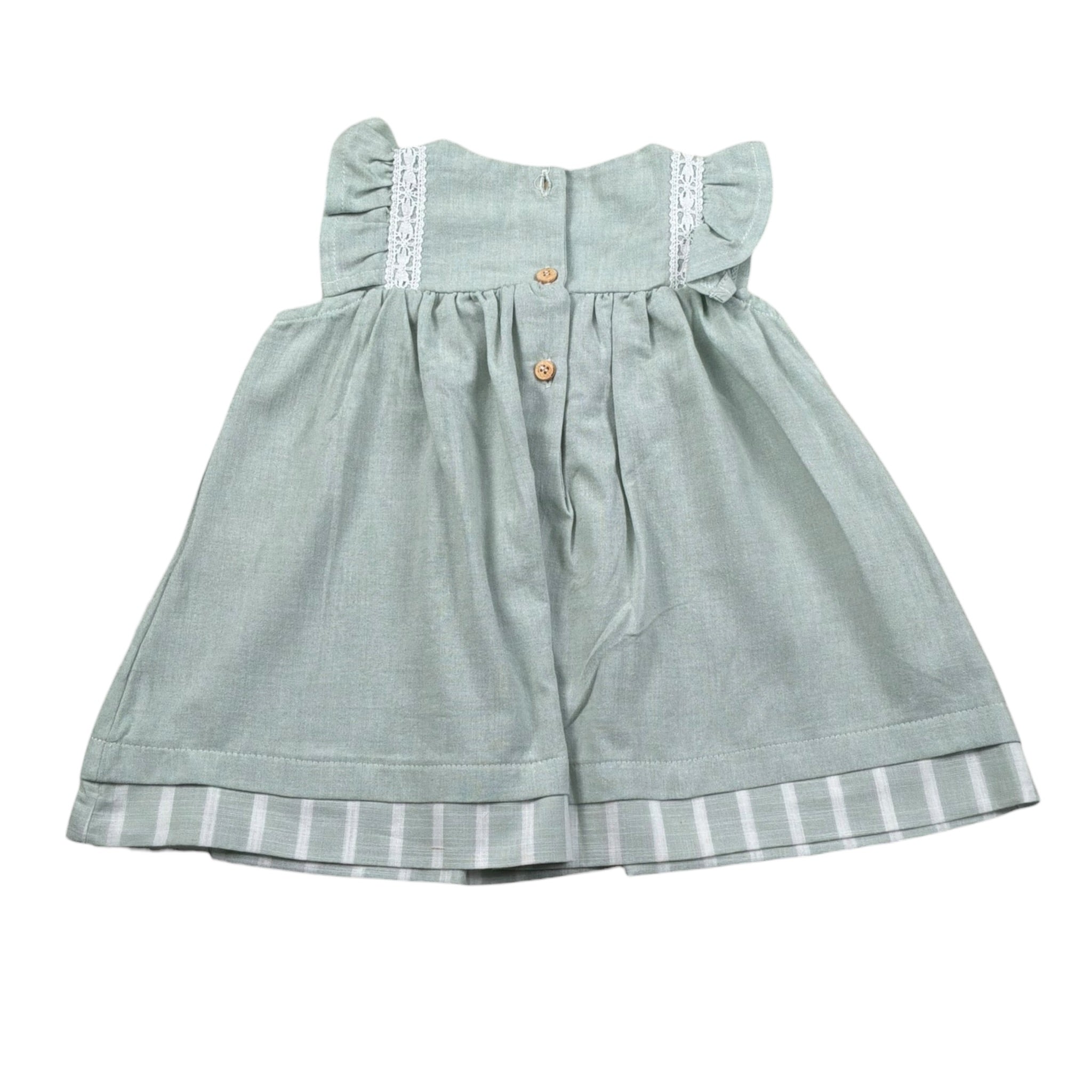 Babyvip Abito Tinta Unita con Ricami per Neonata T1351 VERDE BABYVIP 