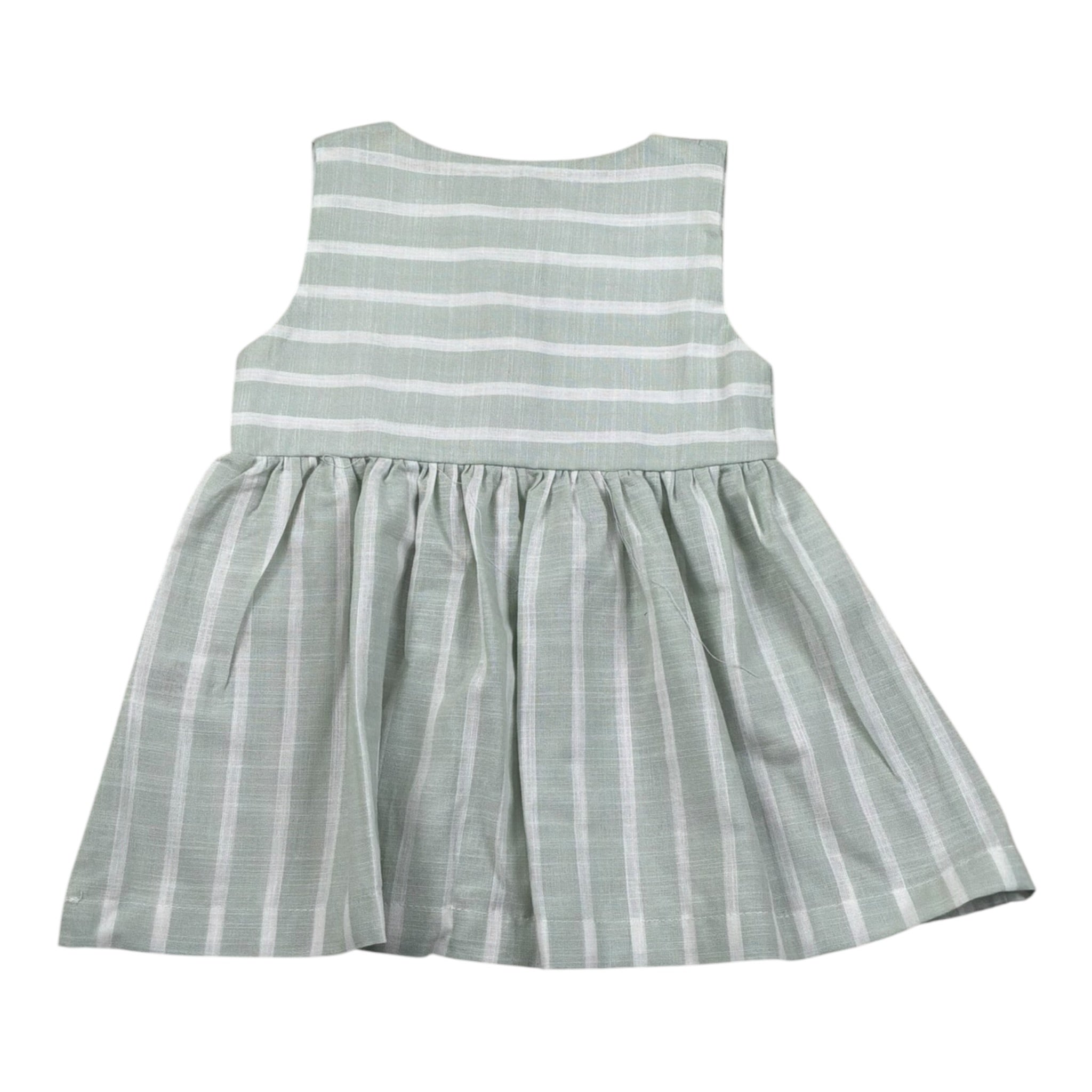 Babyvip Abito Tinta Unita con Fantasia A Righe per Neonata T1352 VERDE BABYVIP 