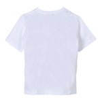 Balmain T-Shirt Girocollo Tinta Unita con Stampa per Bambina BU8Q71 BIANCO BALMAIN 