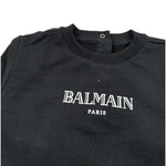 Balmain Felpa Chiusa Girocollo tinta unita con Logo Nero per Bambino BV4560X NERO BALMAIN 