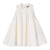 Balmain Abito Giromanica Tinta Unita per Bambina BW1D62 PANNA BALMAIN 