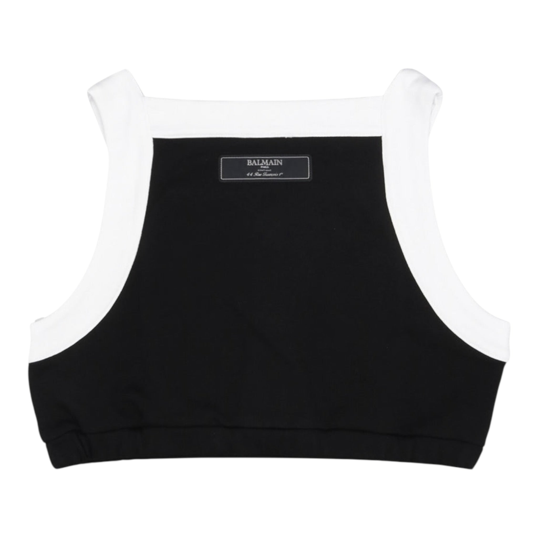Balmain Top Tinta Unita con Profili In Contrasto per Bambina BW8B52 NERO BALMAIN 