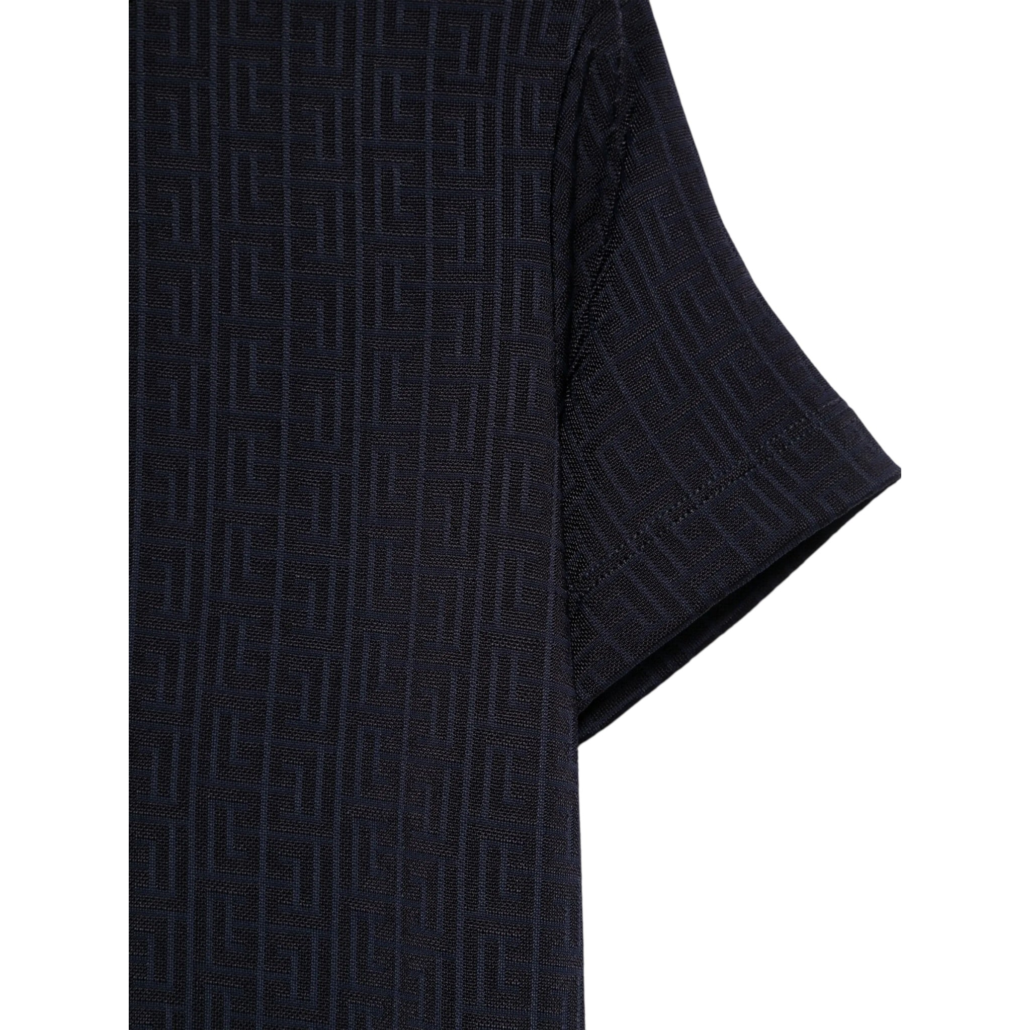 Balmain T-Shirt Girocollo Tinta Unita Logata per Bambino BW8R31X BLU BALMAIN 