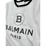 Balmain Set Tutina-Cappello Tinta Unita con Profili In Contrasto per Neonato TUTINS BIANCO BALMAIN 