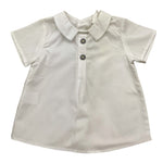 Barcellino Camicia Tinta Unita Mezza Manica per Neonato 9059 BIANCO BARCELLINO 