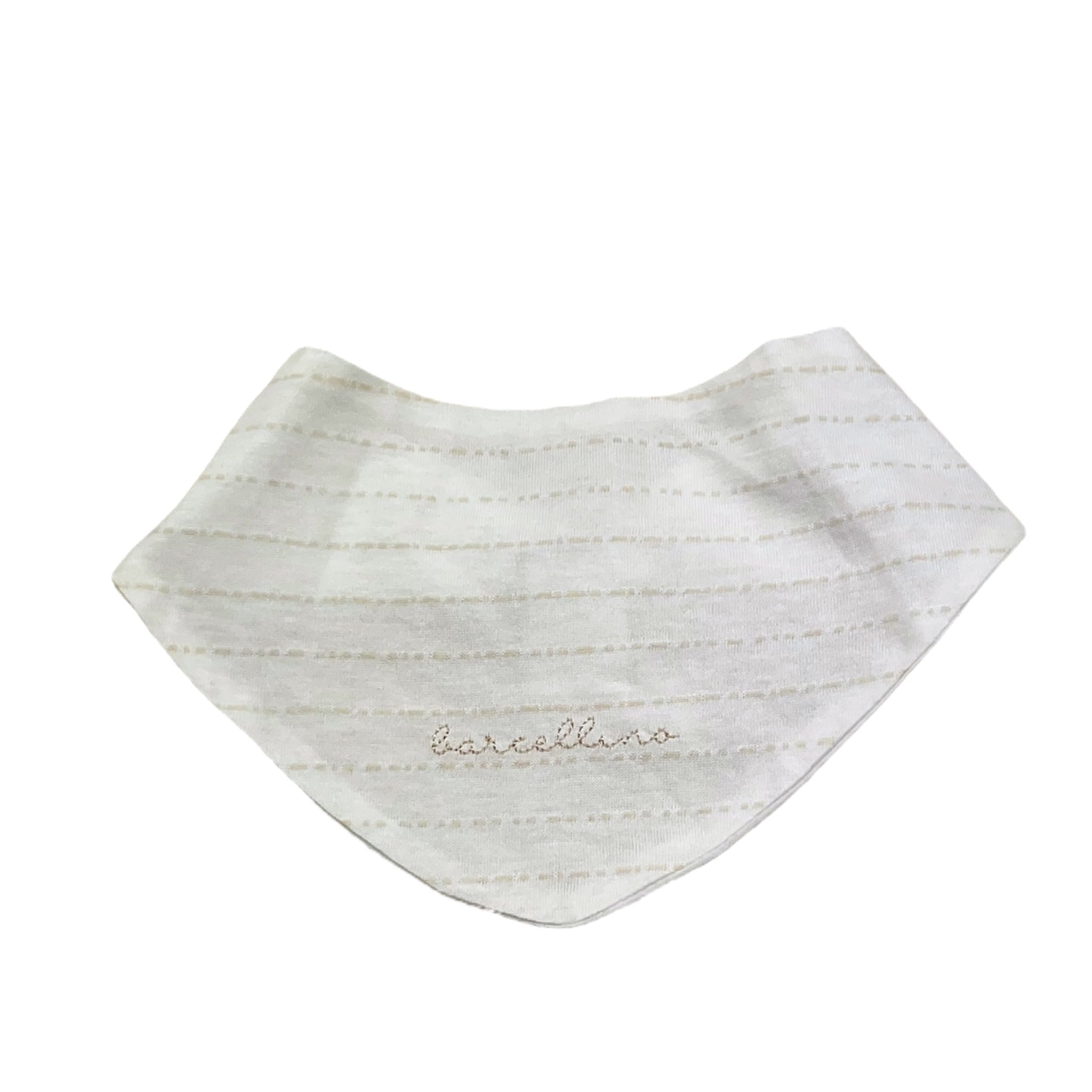 Barcellino Bavetta Tinta Unita con Stampa per Neonato 9356 BIANCO BARCELLINO 