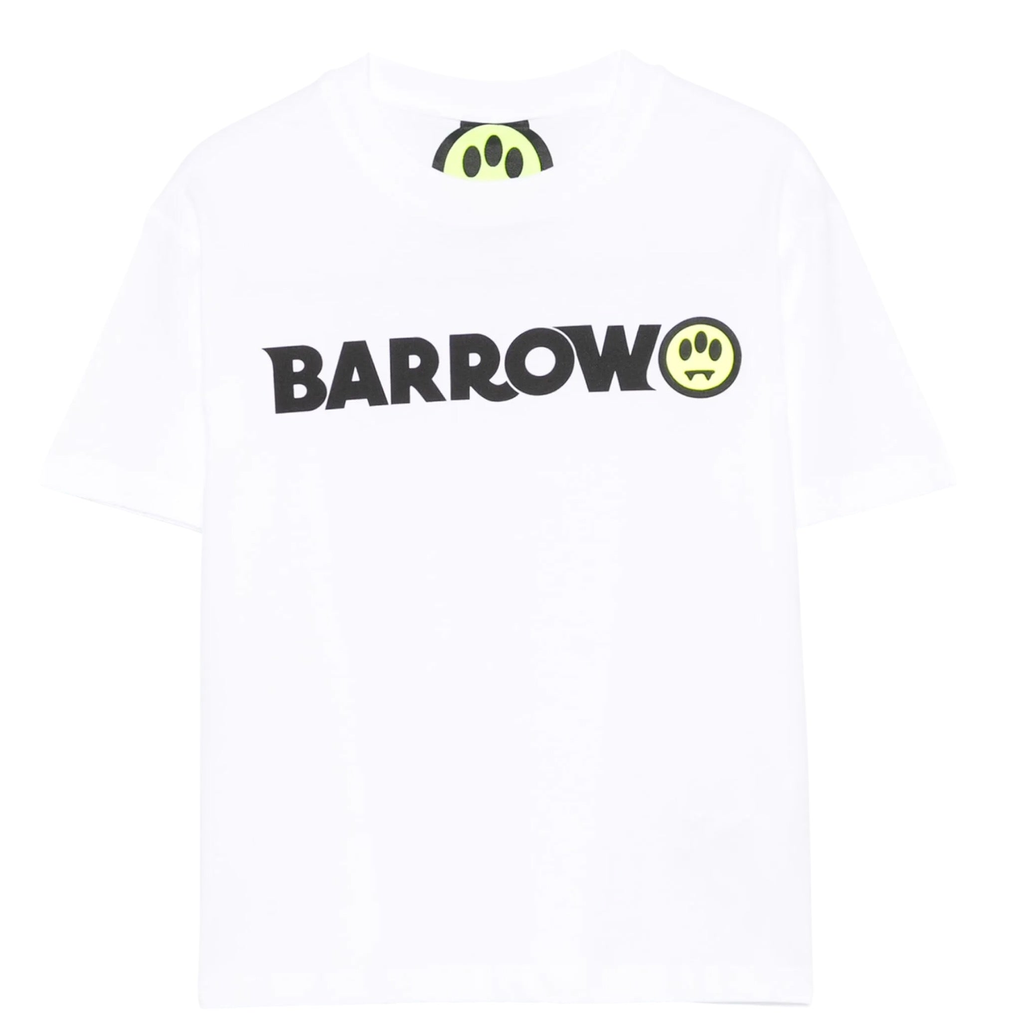 Barrow Kids T-Shirt Girocollo tinta unita con Logo Bianco per Bambino S5BKJUTH082XX BIANCO BARROW KIDS 