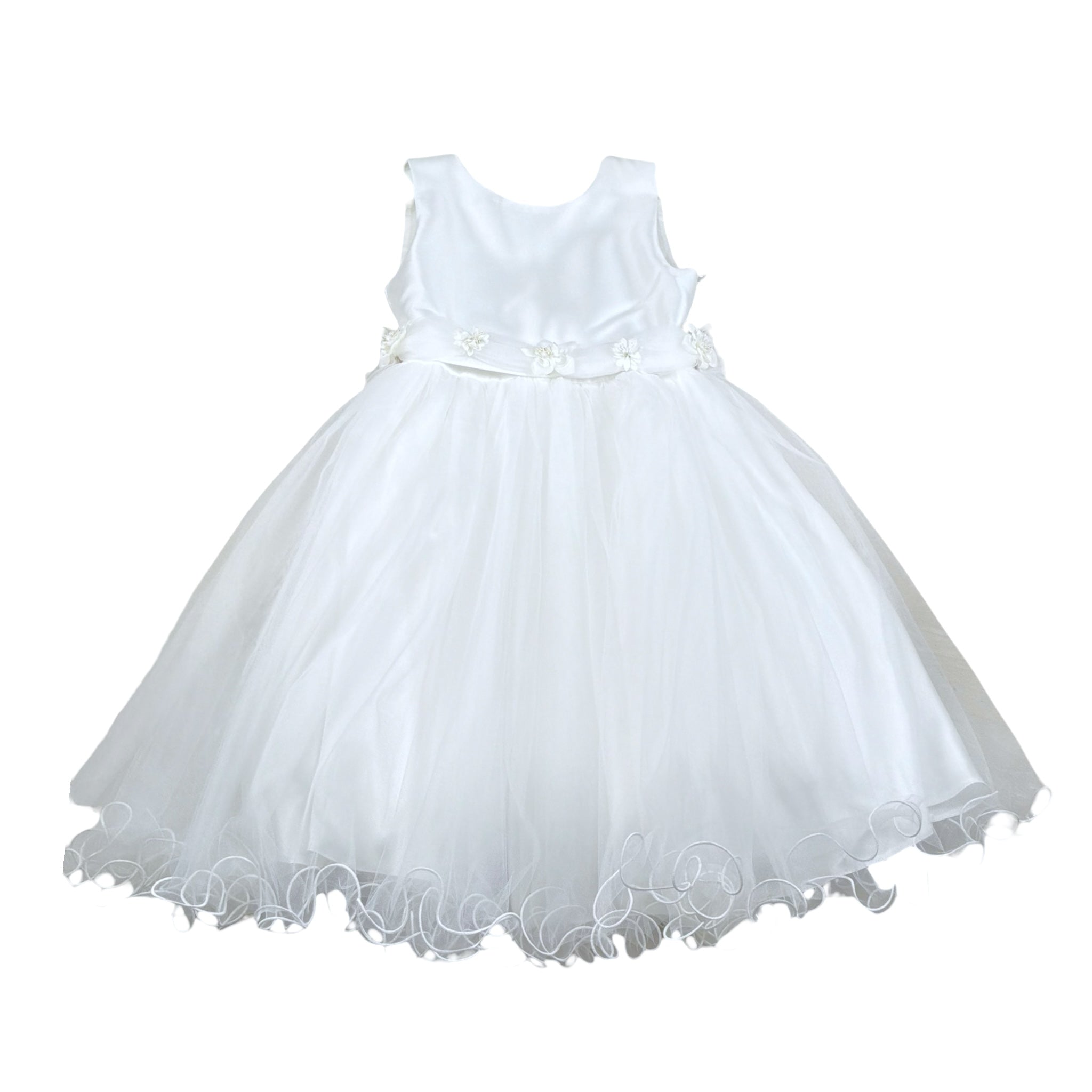 Bella Brilli Abito Cerimonia Tinta Unita Giromanica per Bambina BB902548 BIANCO BELLA BRILLI 
